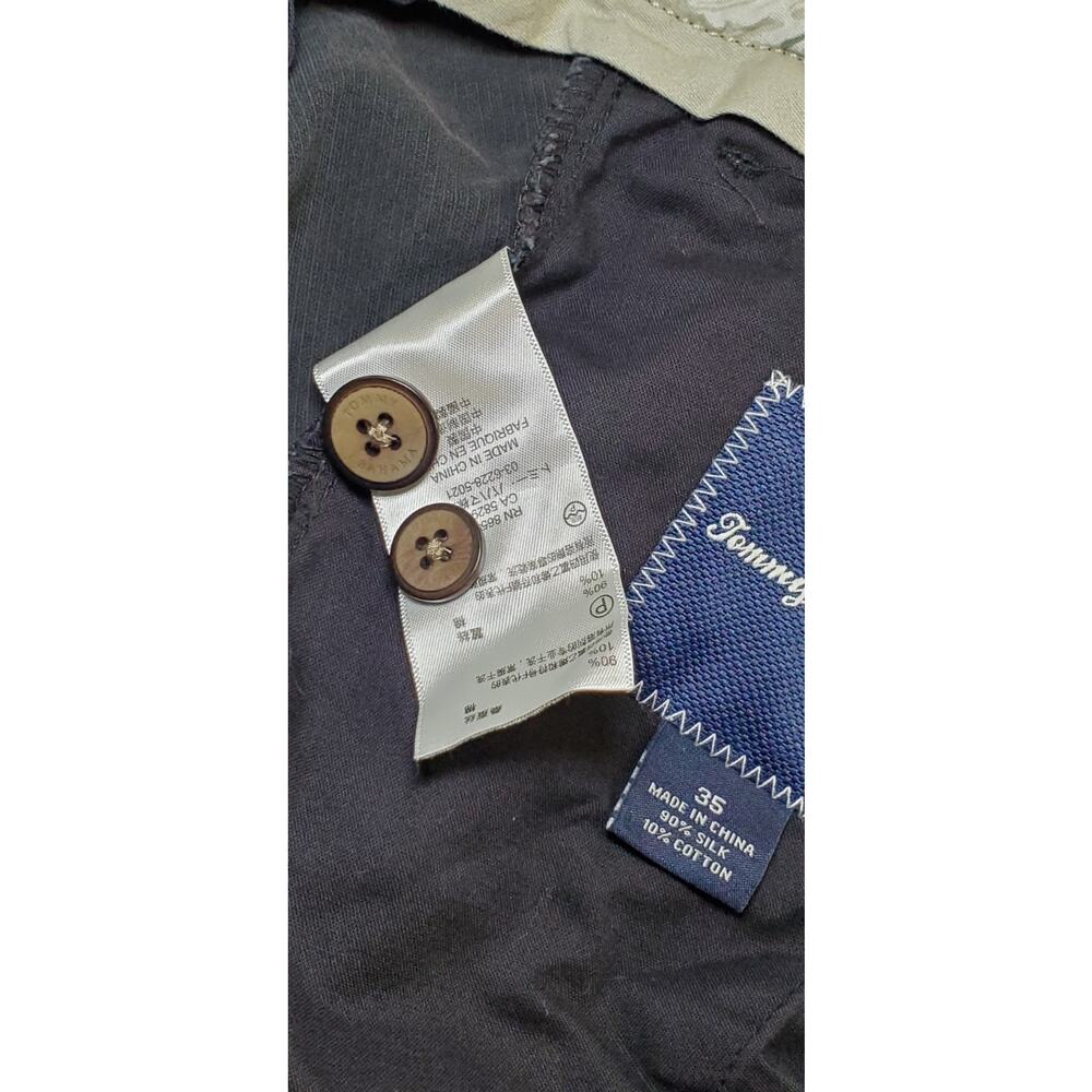 Tommy Bahama Shorts Mens Sz 35 Black Silk Cotton Flat Front Casual Summer C16 - Picture 7 of 11